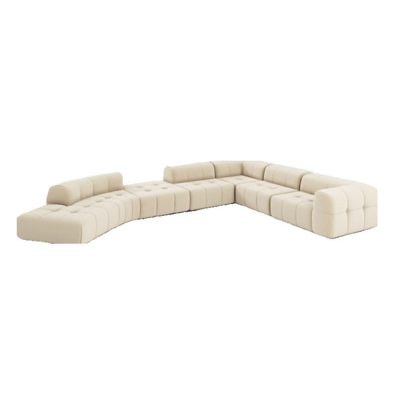 Almond Cream Curved Sectional Sofa