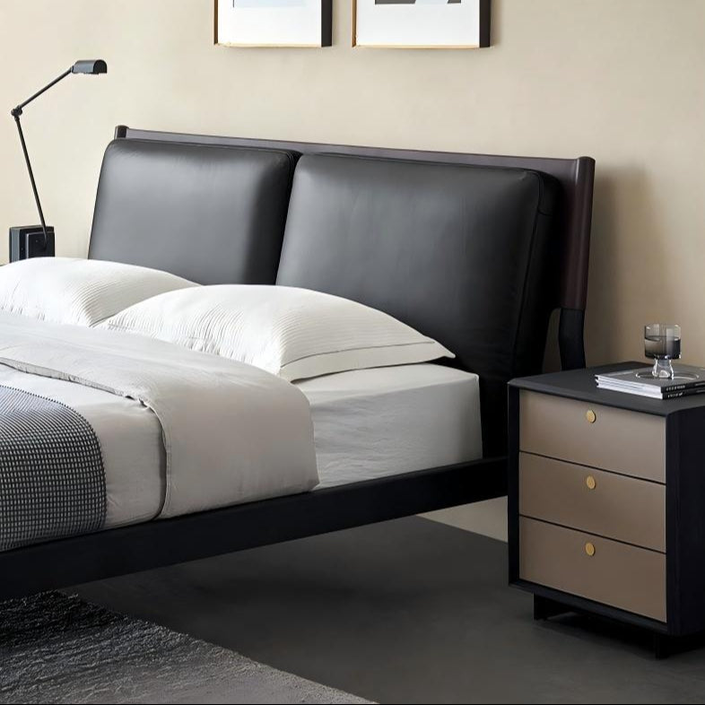 Truffle Cream Leather Bed