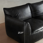 Croissant Noir Top Grain Leather Sofa