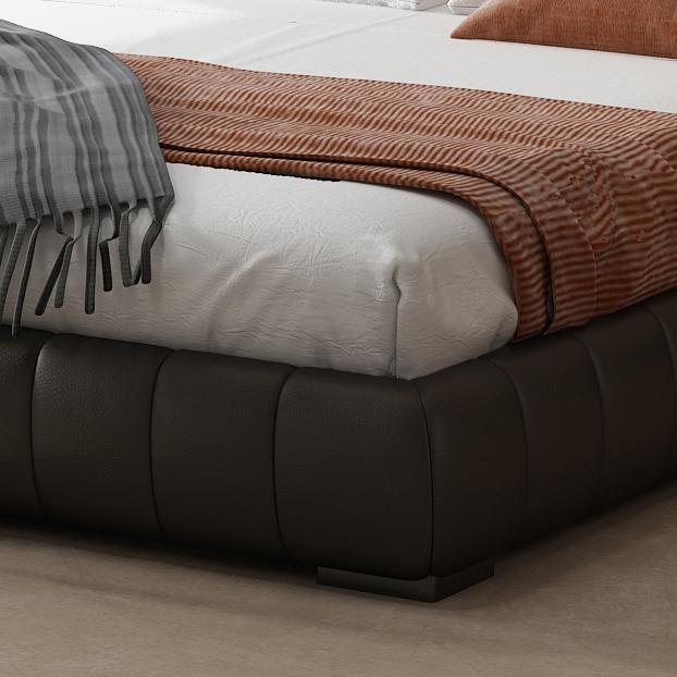Dark Rum Leather Bed