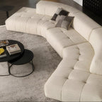 Almond Cream Curved Sectional Sofa