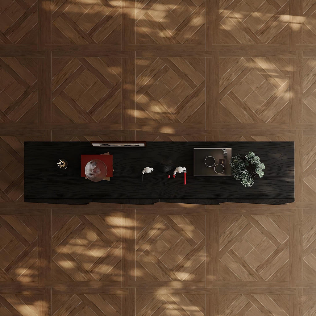 Florence Black Solid Wood Sideboard Cabinet