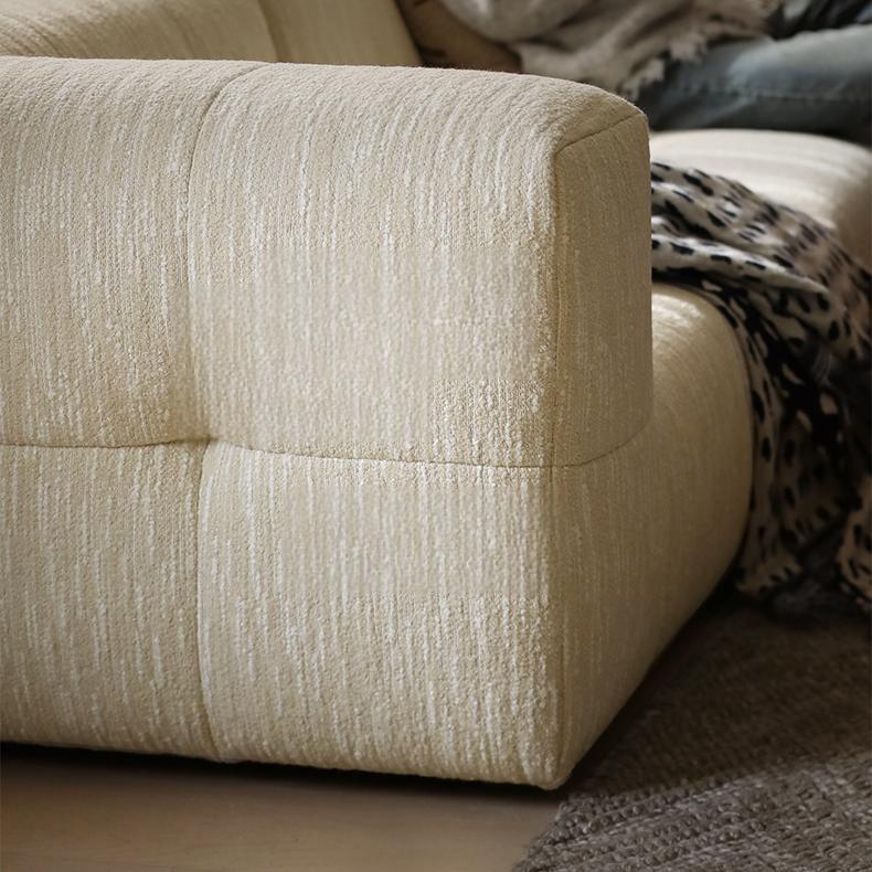 Almond Cream Curved Sectional Sofa