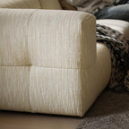 Almond Cream Curved Sectional Sofa