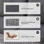 Ensemble de 5 sièges de jardin à dossier haut en osier OVIOS