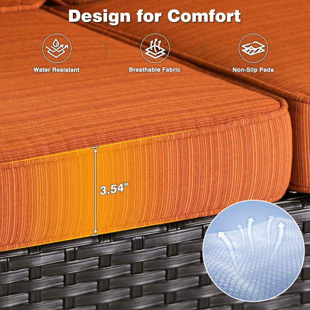 Ensemble de 8 chaises pivotantes en osier pour patio OVIOS