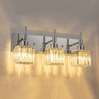 Luminaires de salle de bain en cristal à intensité variable Ora Modern sur miroir Glam Vanity Lights