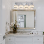 Luminaires de salle de bain en cristal à intensité variable Ora Modern sur miroir Glam Vanity Lights