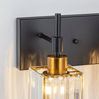 Luminaires de salle de bain en cristal à intensité variable Ora Modern sur miroir Glam Vanity Lights