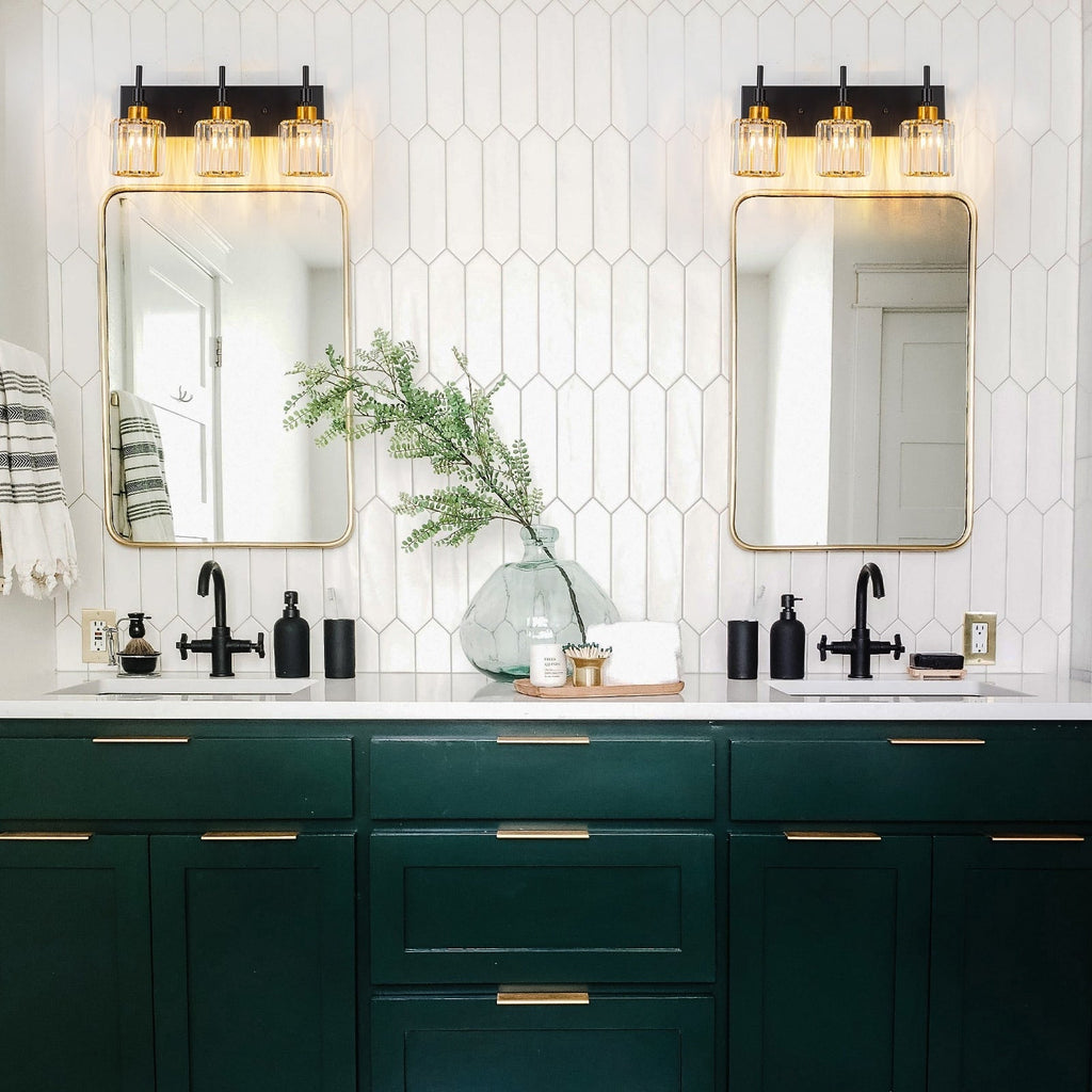 Appliques murales modernes à intensité variable pour salle de bain avec abat-jour en cristal