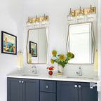 Luminaires de salle de bain en cristal à intensité variable Ora Modern sur miroir Glam Vanity Lights