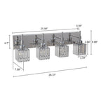 Luminaires de salle de bain en cristal à intensité variable Ora Modern sur miroir Glam Vanity Lights