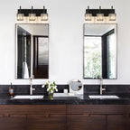 Luminaires de salle de bain en cristal à intensité variable Ora Modern sur miroir Glam Vanity Lights