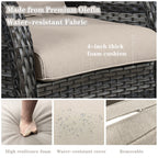 Chaises à bascule d'extérieur en osier Gymojoy avec base pivotante (lot de 2)