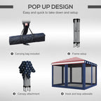 Auvent pop-up robuste Outsunny 10' x 10' avec filet latéral en maille amovible, conception d'installation facile, événement de fête en plein air