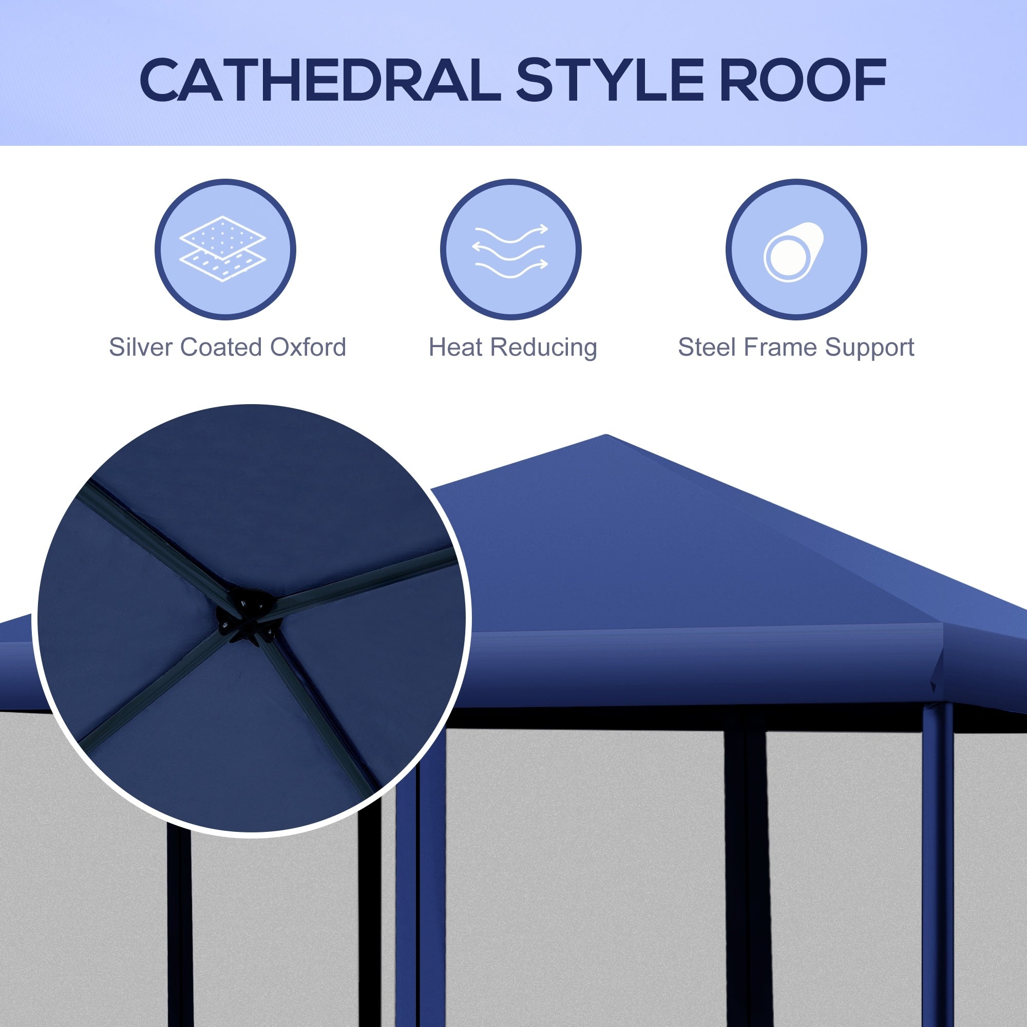 Auvent pop-up robuste Outsunny 10' x 10' avec filet latéral en maille amovible, conception d'installation facile, événement de fête en plein air