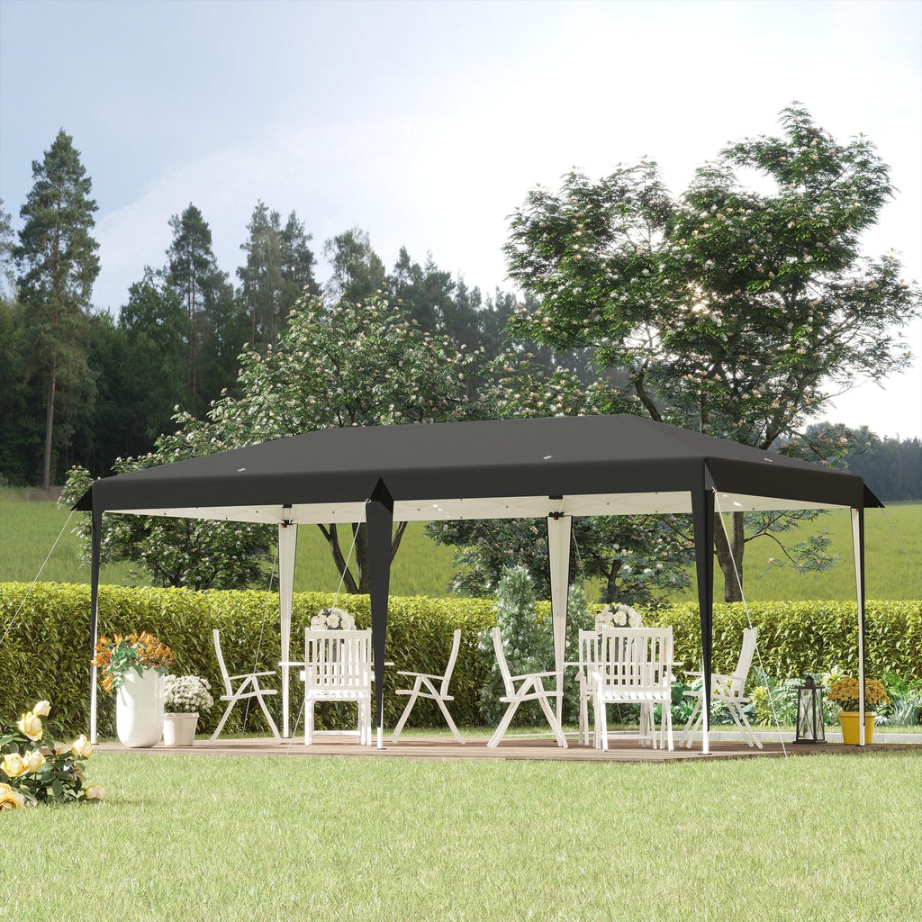Auvent pop-up robuste Outsunny avec cadre robuste, toit anti-UV et sac de transport pour terrasse, jardin, plage et arrière-cour