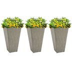 Lot de 3 grands pots de fleurs en plastique Outsunny 28 cm, pour l'intérieur et l'extérieur, pour l'entrée, la terrasse et la cour.