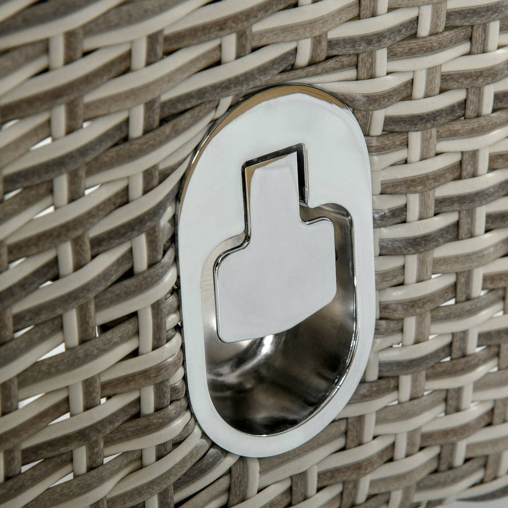 Ensemble de 3 canapés de patio Outsunny en rotin synthétique, chaises inclinables d'extérieur, table basse avec plateau en plastique grain de bois