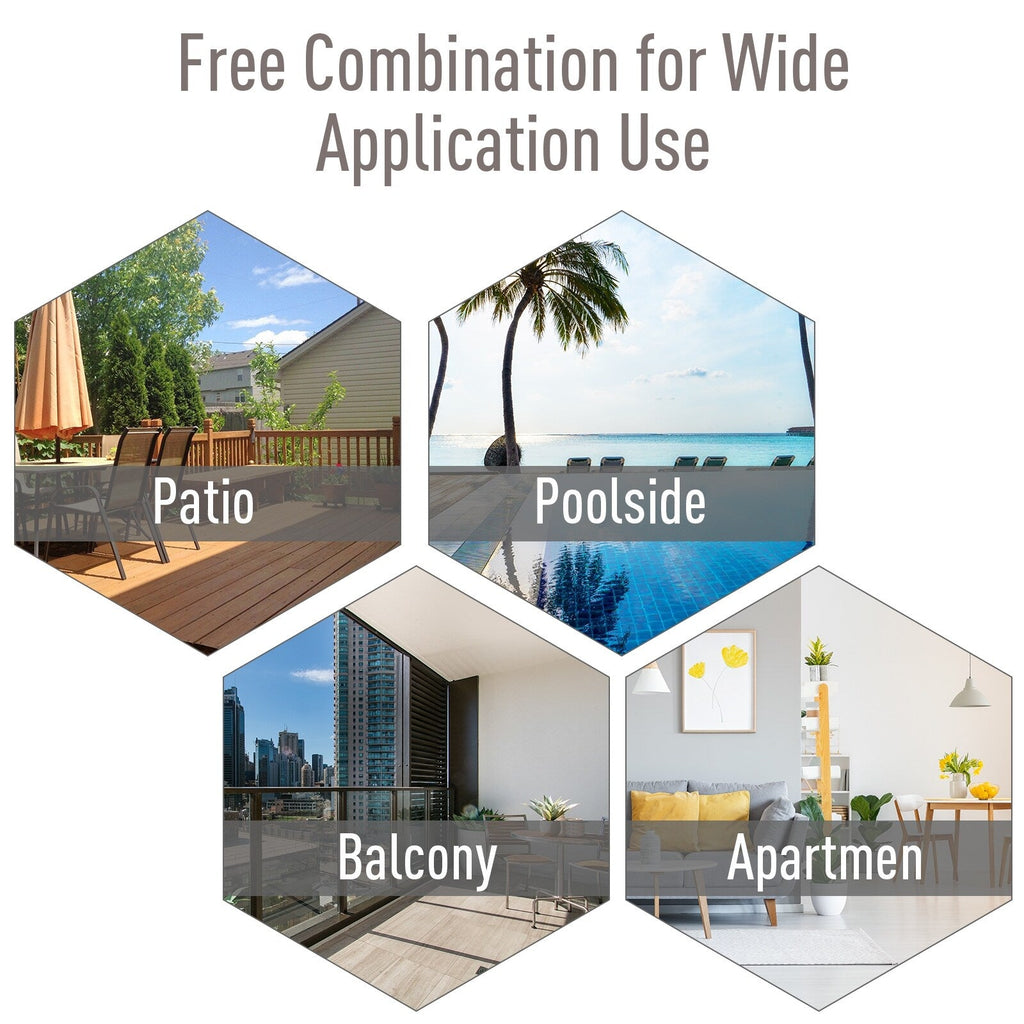 Ensemble de 4 chaises de patio pliantes Outsunny au design simple et chic, confortables pour la terrasse, le jardin, la cour et les voyages