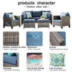 Ensemble de 5 sièges de jardin à dossier haut en osier OVIOS