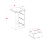 Table de chevet 3 tiroirs 100 % bois massif de Palace Imports avec boutons en métal ou en bois