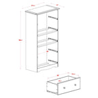 Commode 5 tiroirs géants 100 % bois massif de Palace Imports avec serrure, boutons en métal ou en bois