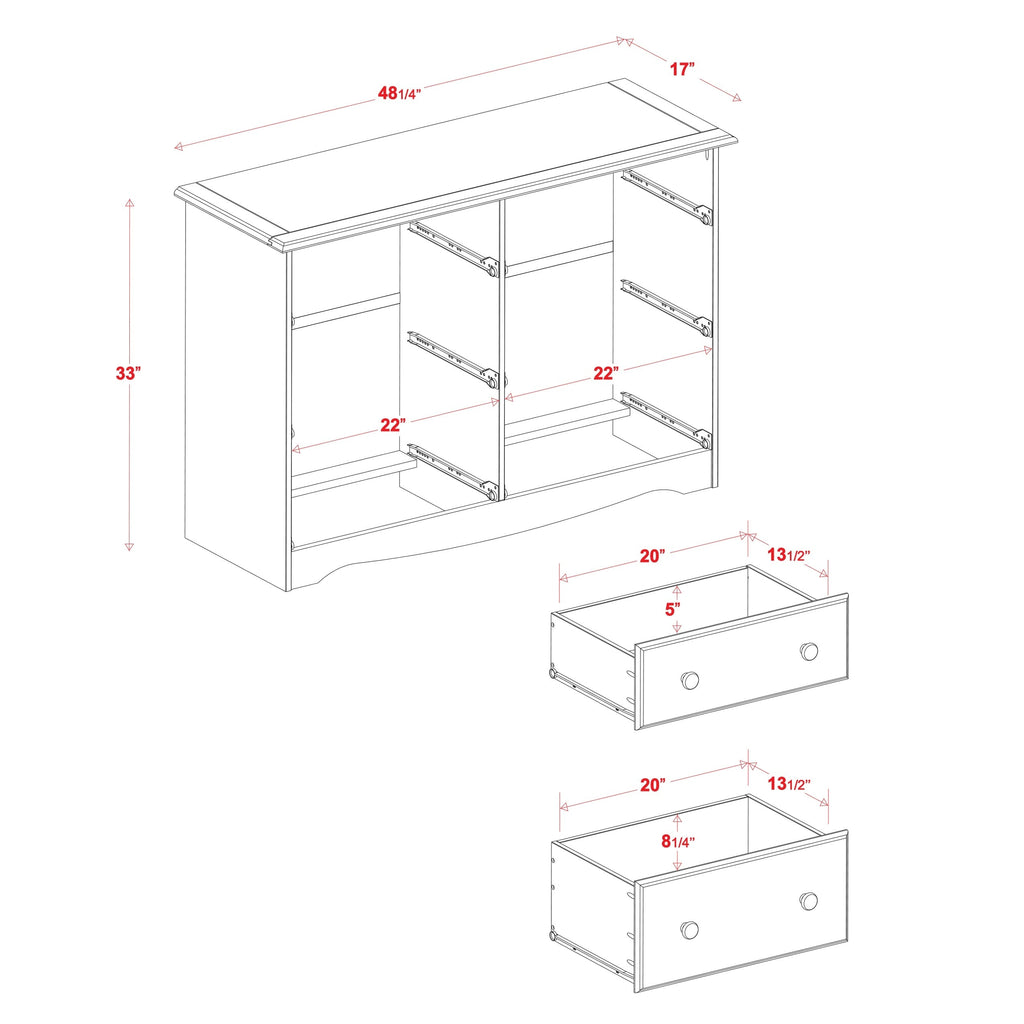 Commode à 6 tiroirs 100 % bois massif de Palace Imports