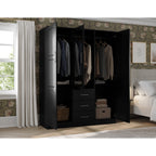 Armoire penderie 3 portes Cosmo 100 % bois massif de Palace Imports avec portes en bois massif ou en miroir