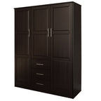 Armoire penderie 3 portes Cosmo 100 % bois massif de Palace Imports avec portes en bois massif ou en miroir