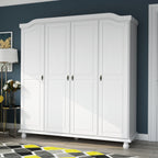 Armoire penderie 4 portes Kyle 100 % bois massif de Palace Imports avec portes en bois massif ou en miroir