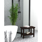 Banc de douche breveté en teck Sumba avec étagère