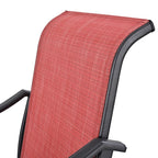 Chaise de bar pivotante à dossier haut en métal pour patio Festival (lot de 2)