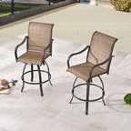 Chaise de bar pivotante à dossier haut en métal pour patio Festival (lot de 2)