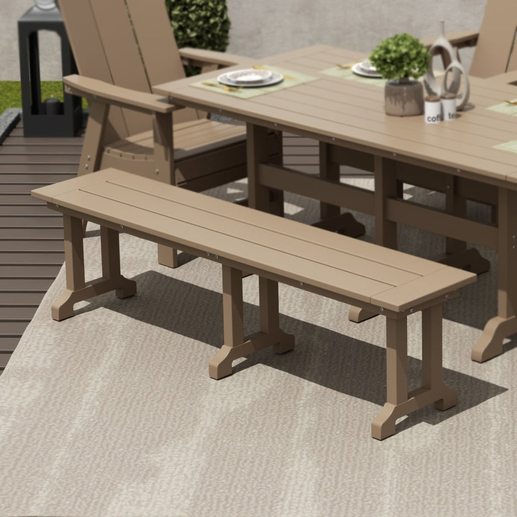 Banc de terrasse extérieur Polytrends Laguna en PEHD toutes saisons 65