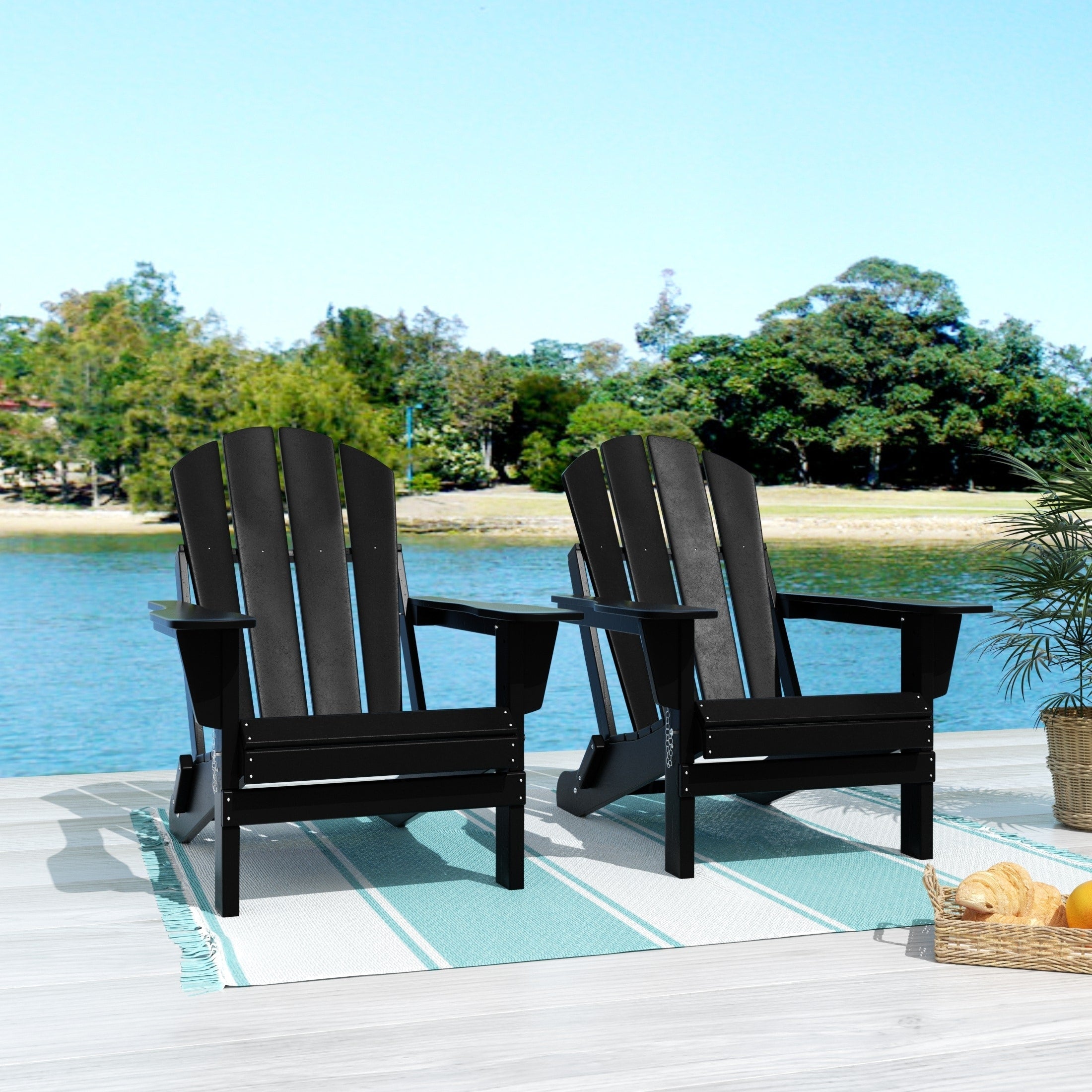 Chaises pliantes Adirondack Polytrends Laguna résistantes aux intempéries (lot de 2)