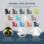 Chaises pliantes Adirondack Polytrends Laguna résistantes aux intempéries (lot de 2)