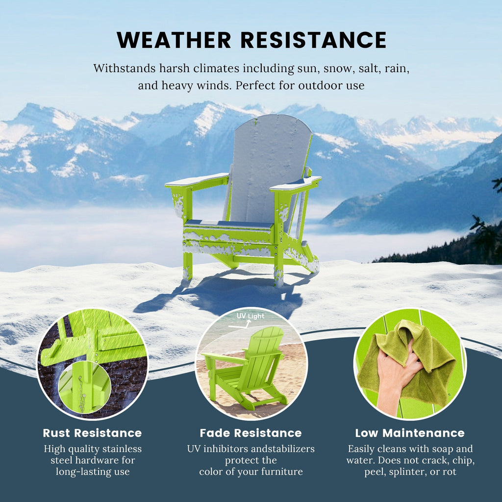 Chaises pliantes Adirondack Polytrends Laguna résistantes aux intempéries (lot de 2)