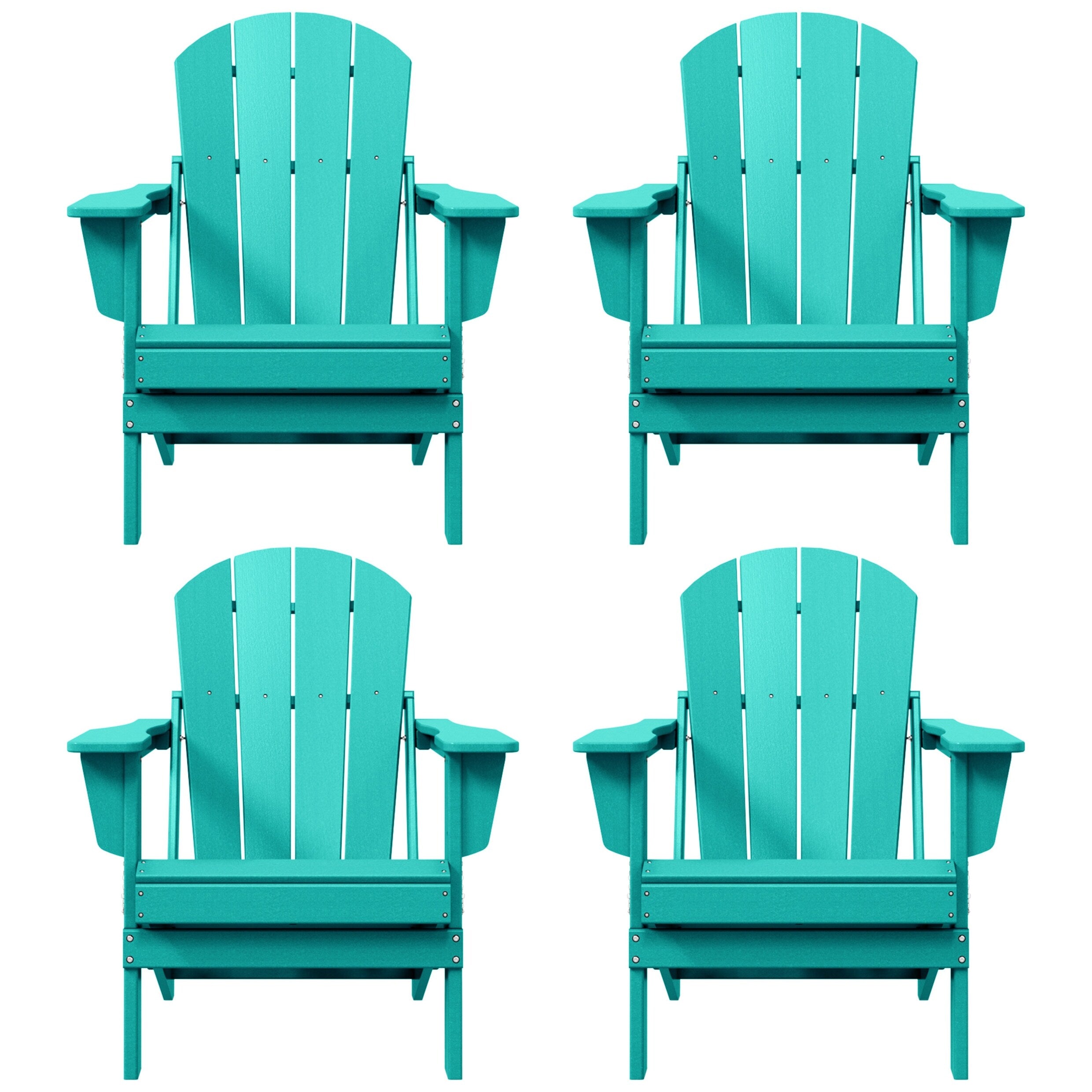 Chaises pliantes Adirondack Polytrends Laguna résistantes aux intempéries (lot de 4)
