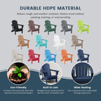 Chaises pliantes Adirondack Polytrends Laguna résistantes aux intempéries (lot de 4)