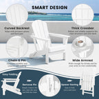 Chaises pliantes Adirondack Polytrends Laguna résistantes aux intempéries (lot de 4)