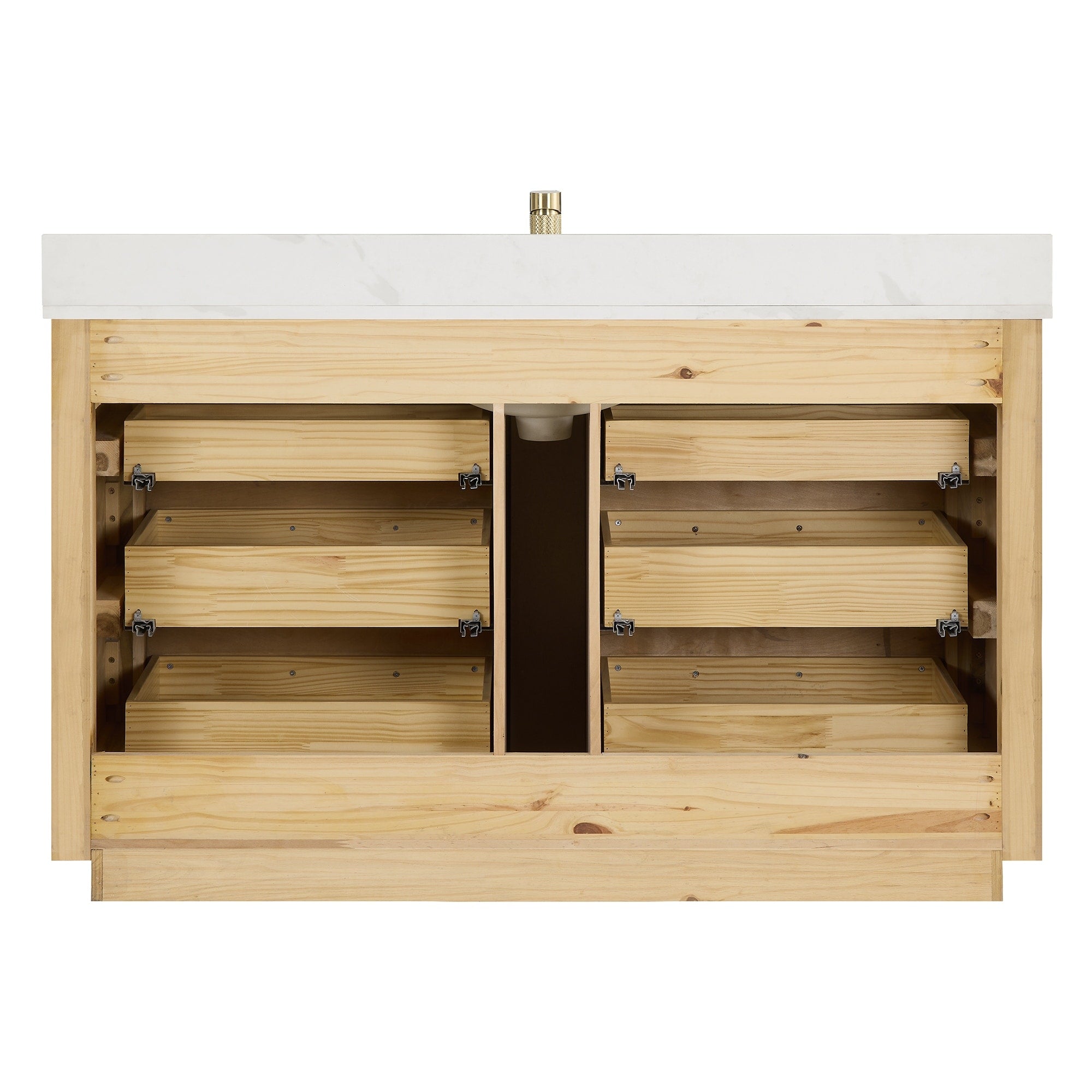 Meuble-lavabo Porto avec dessus en quartz blanc sans miroir