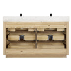 Meuble-lavabo Porto avec dessus en quartz blanc sans miroir