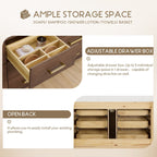 Meuble-lavabo Porto avec dessus en quartz blanc sans miroir