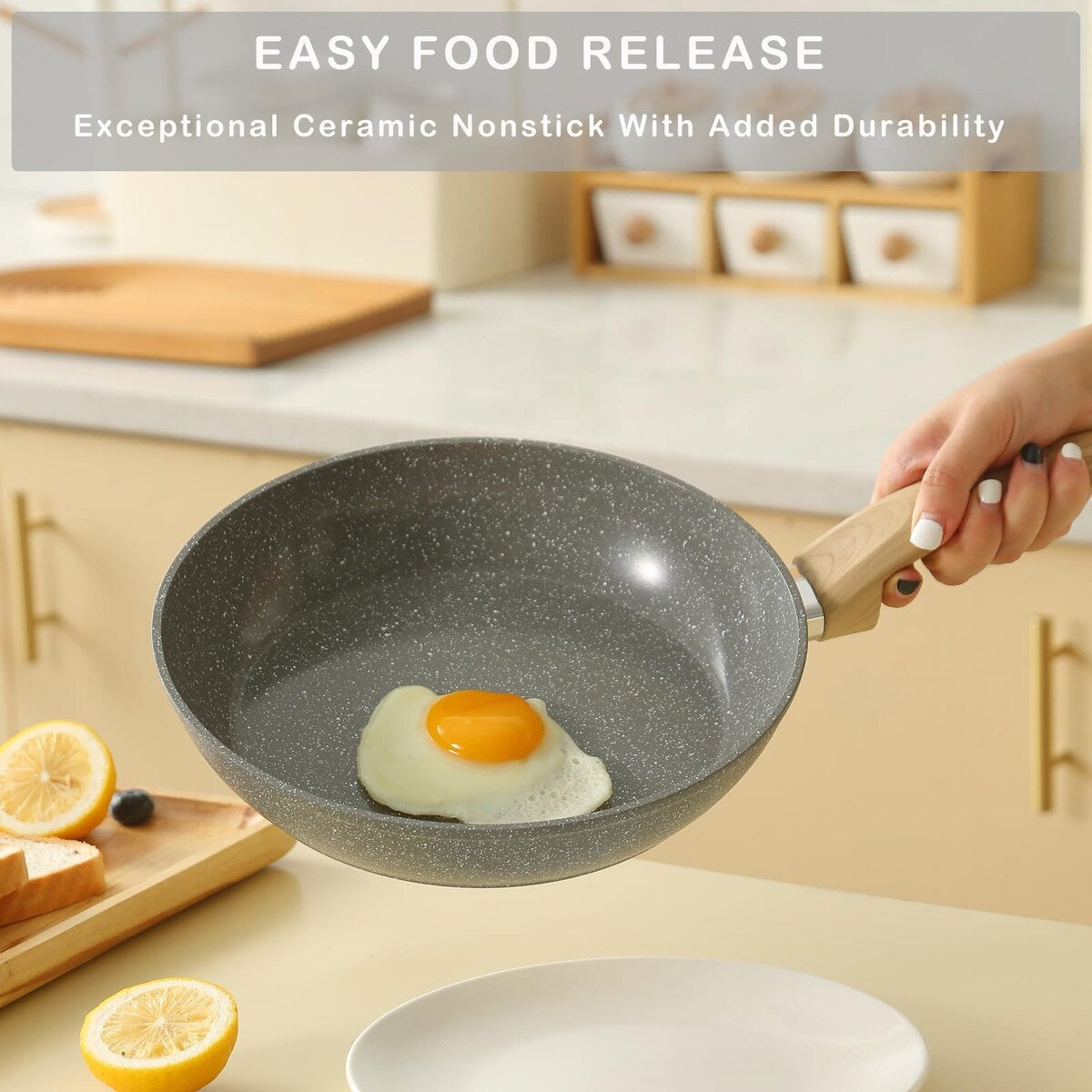 Ensemble de casseroles et poêles antiadhésives en céramique Ensemble de cuisine antiadhésive avec poêle à frire, casserole, sauteuse, cocotte