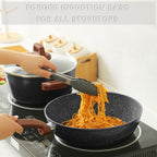 Ensemble de casseroles et poêles antiadhésives en céramique Ensemble de cuisine antiadhésive avec poêle à frire, casserole, sauteuse, cocotte