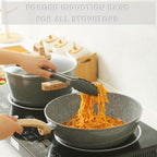 Ensemble de casseroles et poêles antiadhésives en céramique Ensemble de cuisine antiadhésive avec poêle à frire, casserole, sauteuse, cocotte