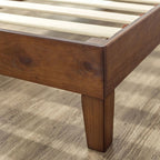 Lit plateforme de luxe en bois massif expresso antique Priage par Zinus