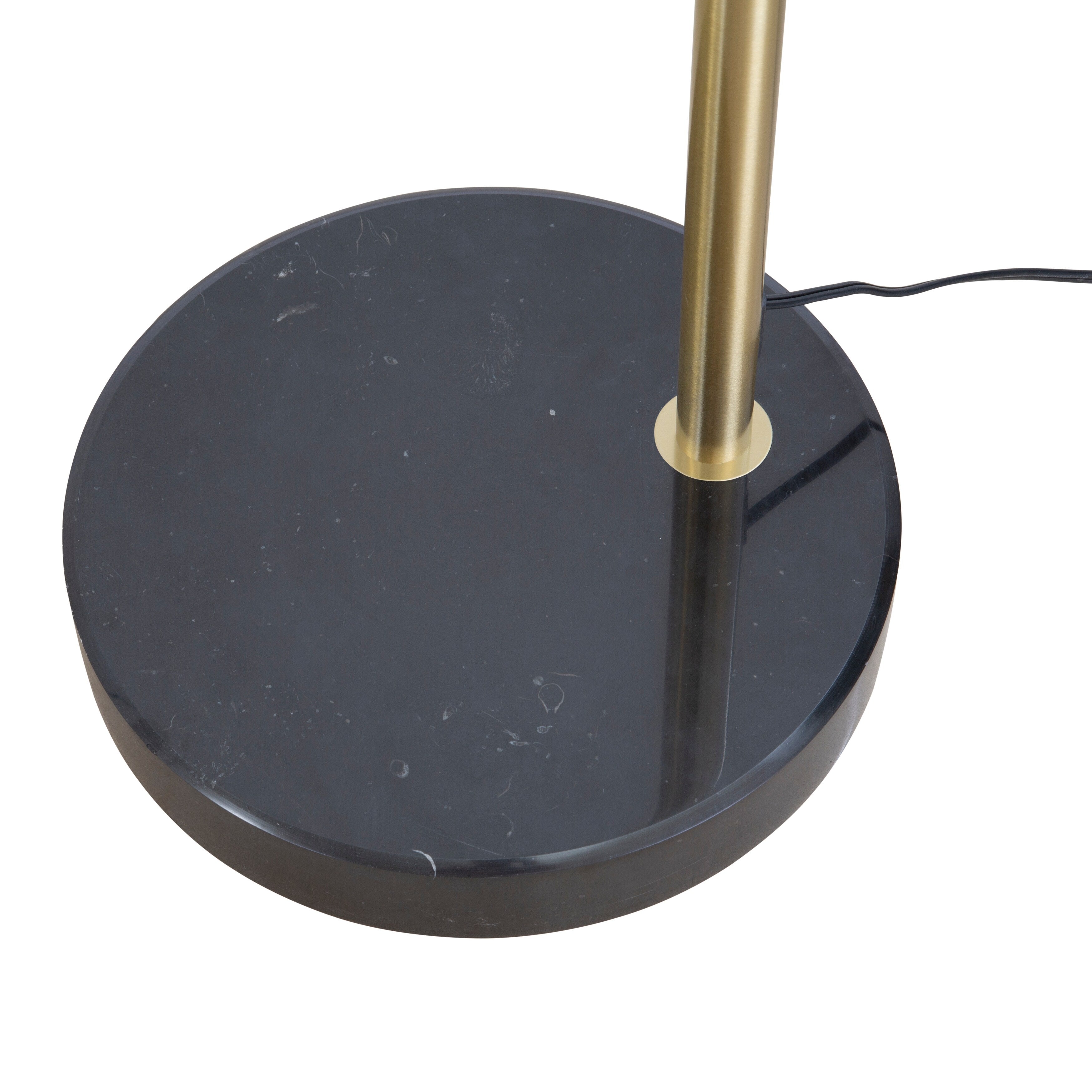 Lampadaire arqué réglable en acier Q-Max 81 avec abat-jour extra large et base en marbre