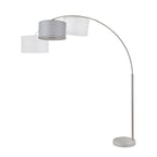 Lampadaire arqué réglable en acier Q-Max 81 avec abat-jour extra large et base en marbre